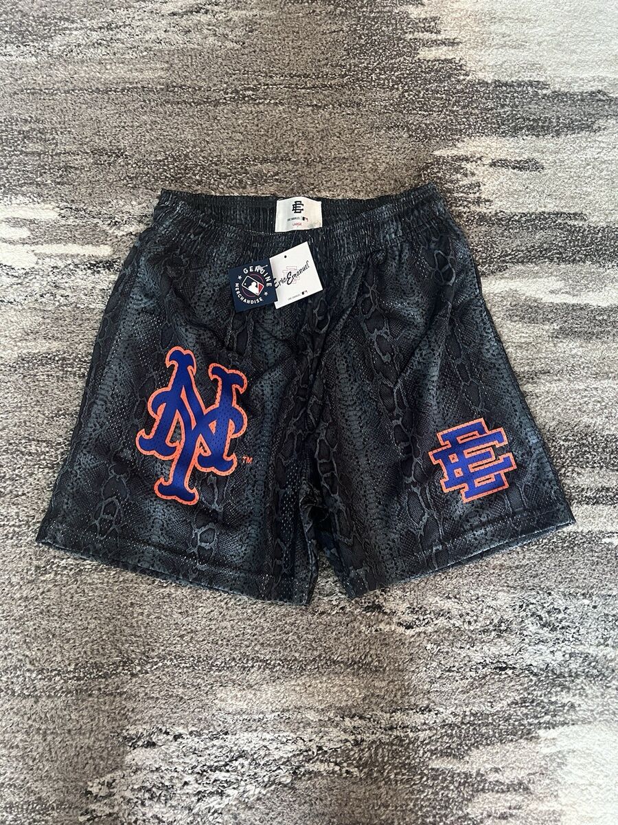 Eric Emanuel EE New York Mets Black SnakeSkin Mesh Shorts Eric Emanuel EE New York Mets Black SnakeSkin Mesh Shorts