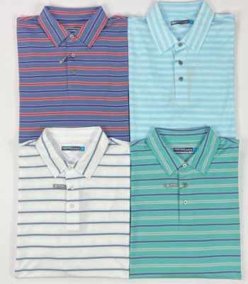 Men's Roundtree & Yorke Performance UPF 50+ Short Sleeve Stripe Shirt 