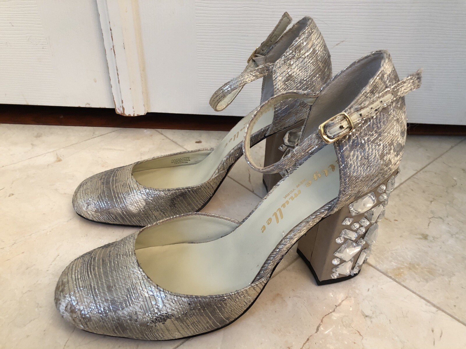 SAINT LAURENT Scarpe Bettye Muller tacco cristallo punta chiusa NUOVE