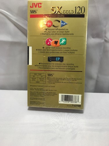 JVC T-120 SX High Energy VHS SX 120 Blank Tape NEW SEALED - Picture 3 of 8