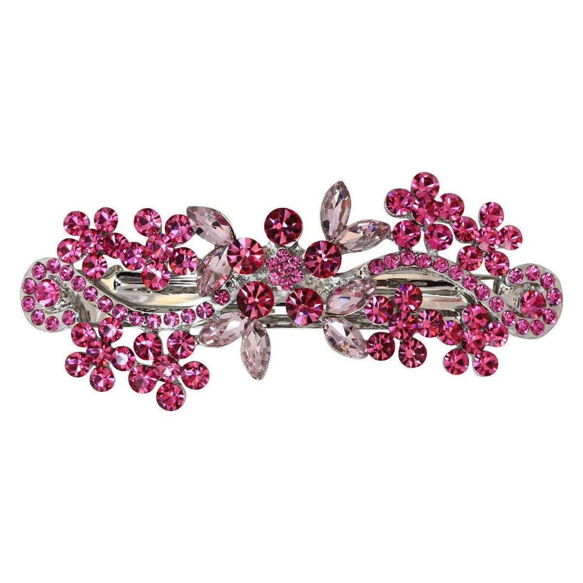 Sparkling Floral Crystal Barrette Amazon.com : Crystal Hair Clips Large Sparkle Rhinestone  main image 2