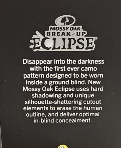 Mossy Oak Break-Up Eclipse Black Camo Hoodie Hunting Men's Size Small (34/36) - Picture 6 of 13
