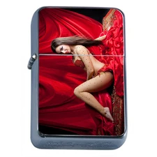 Egyptian Pin Up Girls D1 Flip Top Oil Lighter Wind Resistant Flame Fantasy