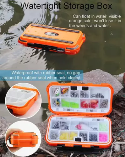 1x Fishing Lure Bait Tackle 2 Layer Storage Box Case Waterproof Compartments NEW - Picture 12 of 150