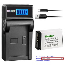 Kastar Battery LCD USB Charger for Canon LP-E17 LPE17 Canon EOS 77D 8000D DSLR