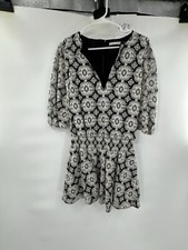 Alice + Olivia Geraldine black white dress drop waist size 4