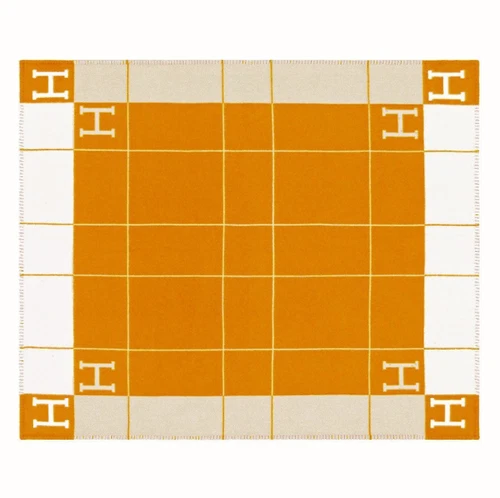 135X175CM Letter H Shawl Cashmere Blanket Orange Warm Throw Sofa Plaid Xmas Gift - Picture 24 of 41