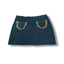 Dark Wash Contrast Pocket Mini Skirt