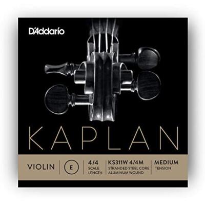 D'Addario Kaplan Non-Whistling Violin Aluminum Wound E String, 4/4 Scale