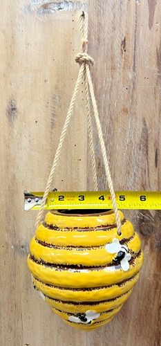 Bee Hive Ceramic Hanging Garden Pot 17" x 6" - Picture 4 of 5