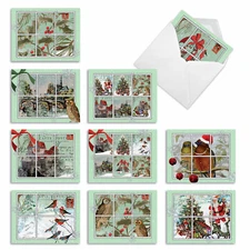 10 Merry Christmas Note Cards Bulk - MERRY MAIL M9629XSB