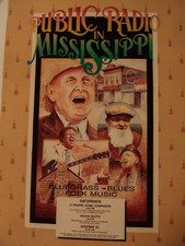 Poster Public Radio In Mississippi Bluegrass Blues Folk Music 1970s 16"X20" Orig