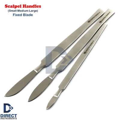 3Pcs Medical Scalpel Knife Fixed Blade Handle Surgical Skin Tissue Cutting Tools