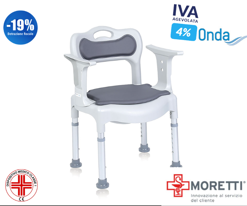 Sedia Sedile per Doccia comoda con schienale imbottito e ventose Regolabile