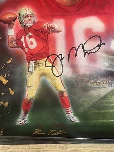 Joe Montana/Dwight Clark “ The Catch”Lithograph 23/49 Autograph JSA And WOS COA - Picture 2 of 14