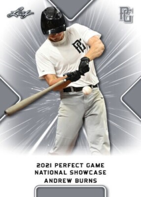 ''MINT'' ANDREW BURNS 2021 LEAF PERFECT GAME ALL-AMERICAN ROOKIE CARD #113