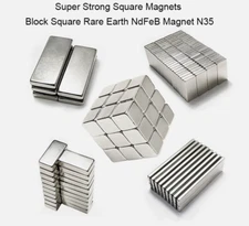 Super Strong Square Magnets Block Square Rare Earth NdFeB Magnet N35