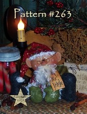 Primitive Patti's Ratties Mr. Kringle Santa Ornie Doll Paper Pattern 263