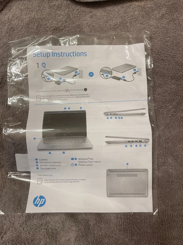 HP Pavilion 14” Laptop Notebook RYZEN 3 Setup Instructions Insert Manual – NEW!
