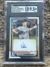 2024 Bowman L Chrome Auto Carson Whisenhunt #CPA-CW Refractor /499 SGC 9.5