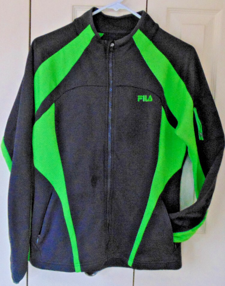 Giacca sportiva FILA SPORT Performance grigio verde fluo tasche poliestere med
