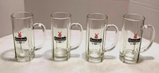 Set of 4 Vintage 6 1/2" World Famous Heineken Glass Beer Mug Collectible Bar