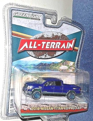 GREENLIGHT 2021 1/64 ALL-TERRAIN BLUE 2018 NISSAN TITAN XD GREEN