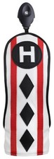 Majek Golf Clubs Poker Diamond Protective Black Red White H Hybrid Head Cover