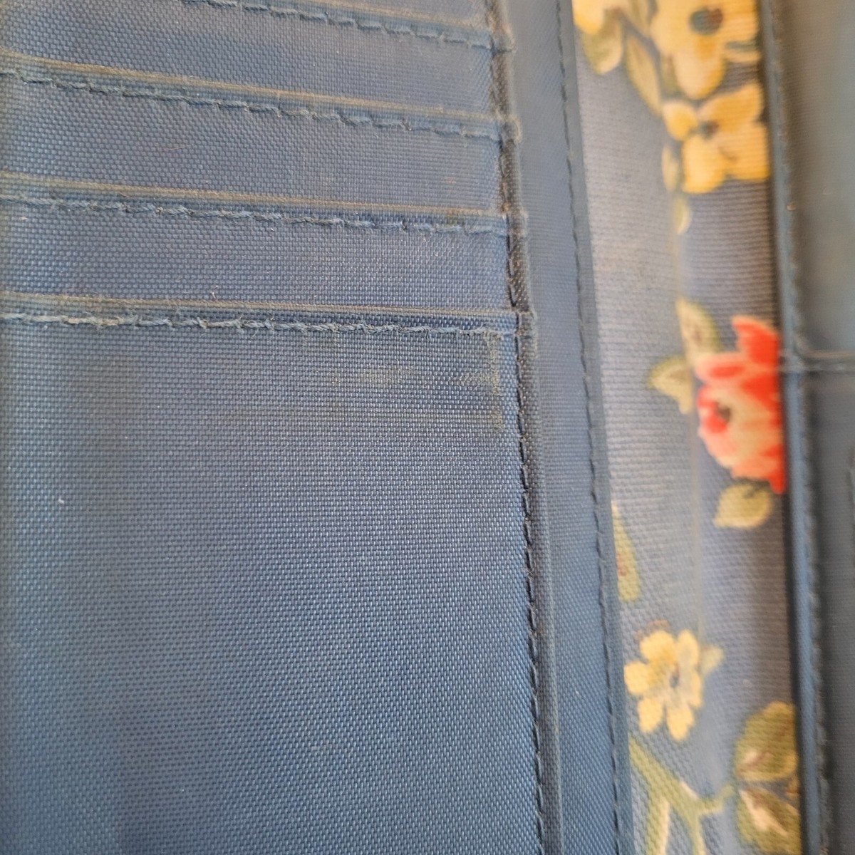 Cath Kidston London Blue Floral Coated Canvas Zip Around Wallet
