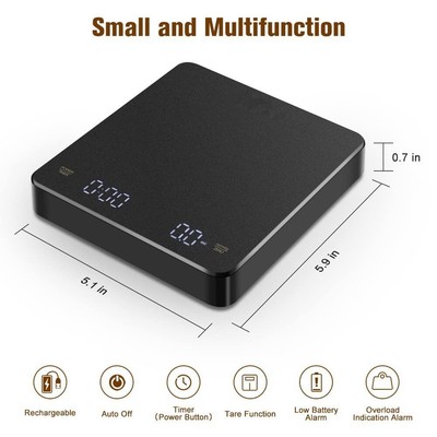 USB Digital Coffee Scale Accurate Measurement Multiple Units Heat Resistant