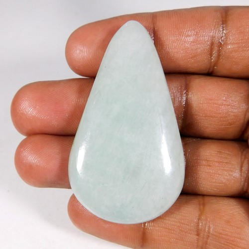 Pendentif En Amazonite Naturelle Fait Main - Forme Poire Verte, Argenté, Cadeau Bijou Unique