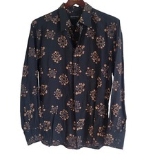 JHane Barnes Geometric Long-Sleeve Relaxed Fit Shirt Mens. Size Large. Pre-owned