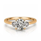 Diamond Ring Gold Lab Grown IGI Round Cut 14k Yellow 1.30 Carat E F VVS — photo 2