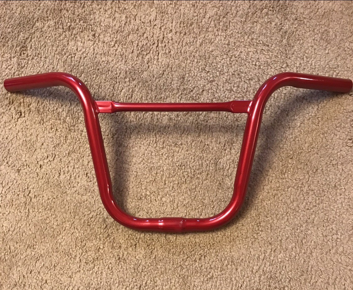 NOS 1980s BMX Handlebar Steel Red Old School Schwinn Hurricane Hutch Mongoose (69.99 USD)