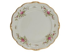 Rosenthal Pompadour Essteller Porzellan Rosenmuster Goldrand 19cm