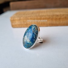 Nice Azurite Gemstone Ring 925 Sterling Silver Beautiful Women Gift Ring PG6444