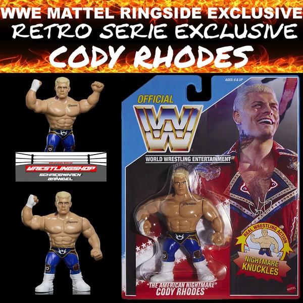 Wwe Mattel Ringside Exclusive Retro Cody Rhodes - Elite - Basic - Legends - Raw-image