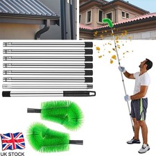 Gutter Cleaning Brush Tool with Telescoping Extendable Pole for Leaves Debris