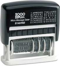Cosco 2000 Plus Self-Inking Type Size 1 Micro Message Dater 5/32 x 1-11/16 