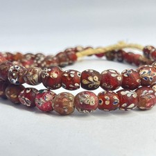 Venetian Red Floral Trade Beads