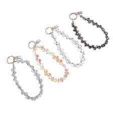 4 Pcs Phone Chain Crystal Beaded Wrist Strap Charms