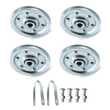 3" Garage Door Pulley Kit 4pcs - 2 Stationary 2 Rear Sheave Pulleys w/Clevis