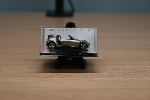 Busch escala 1/87 #49302 - Silver Smart Roadster Traveller | Zustand: New
