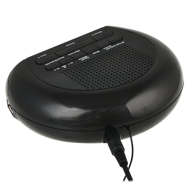 RCA RCS27 Digital Radio Alarm Clock with Soothing Sounds, Brightness Control,