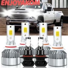 For Chevrolet Silverado 3500 2003-2006 LED Headlight Hi/Lo+Fog Light Bulbs White