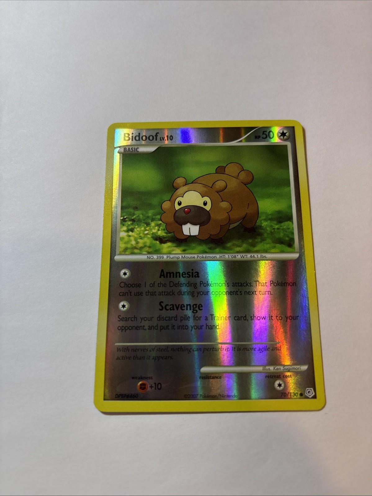 Pokémon TCG Bidoof Diamond And Pearl 70/130 Reverse Holo 2007