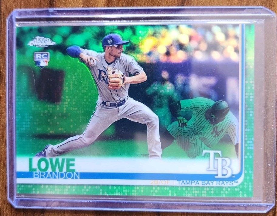2019 Topps Chrome Brandon Lowe GREEN Refractor /99 ROOKIE #151 Rays/Pirates