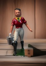 Vintage Lead Toy Crescent Britain  s Farm Girl With Bucket NM PRISTINE