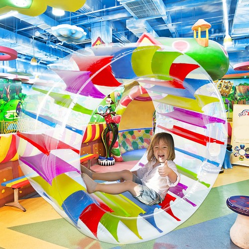 65" Giant Inflatable Wheel Roller, Colorful Water Rolling Wheel Float for Kid... - Picture 5 of 7