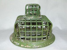 2 Vintage Iron Cage FLOWER FROGS, Green Paint, VOGUE Flower Arranging